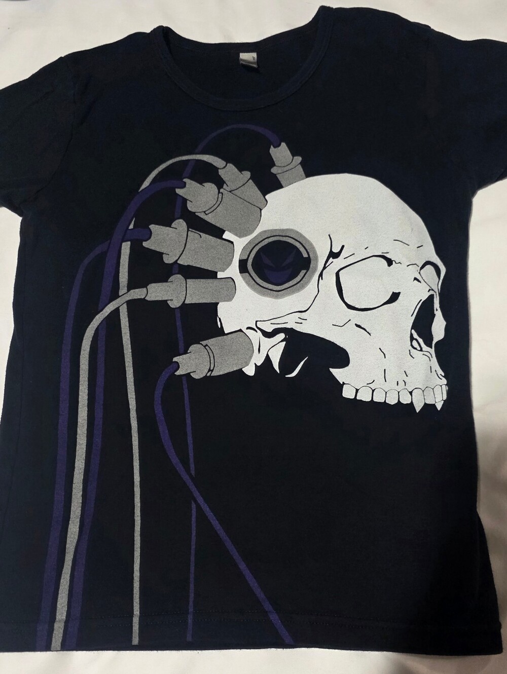 VampireFreaks Skull Graphic T-Shirt Womens L Goth Cyber Y2K Industrial